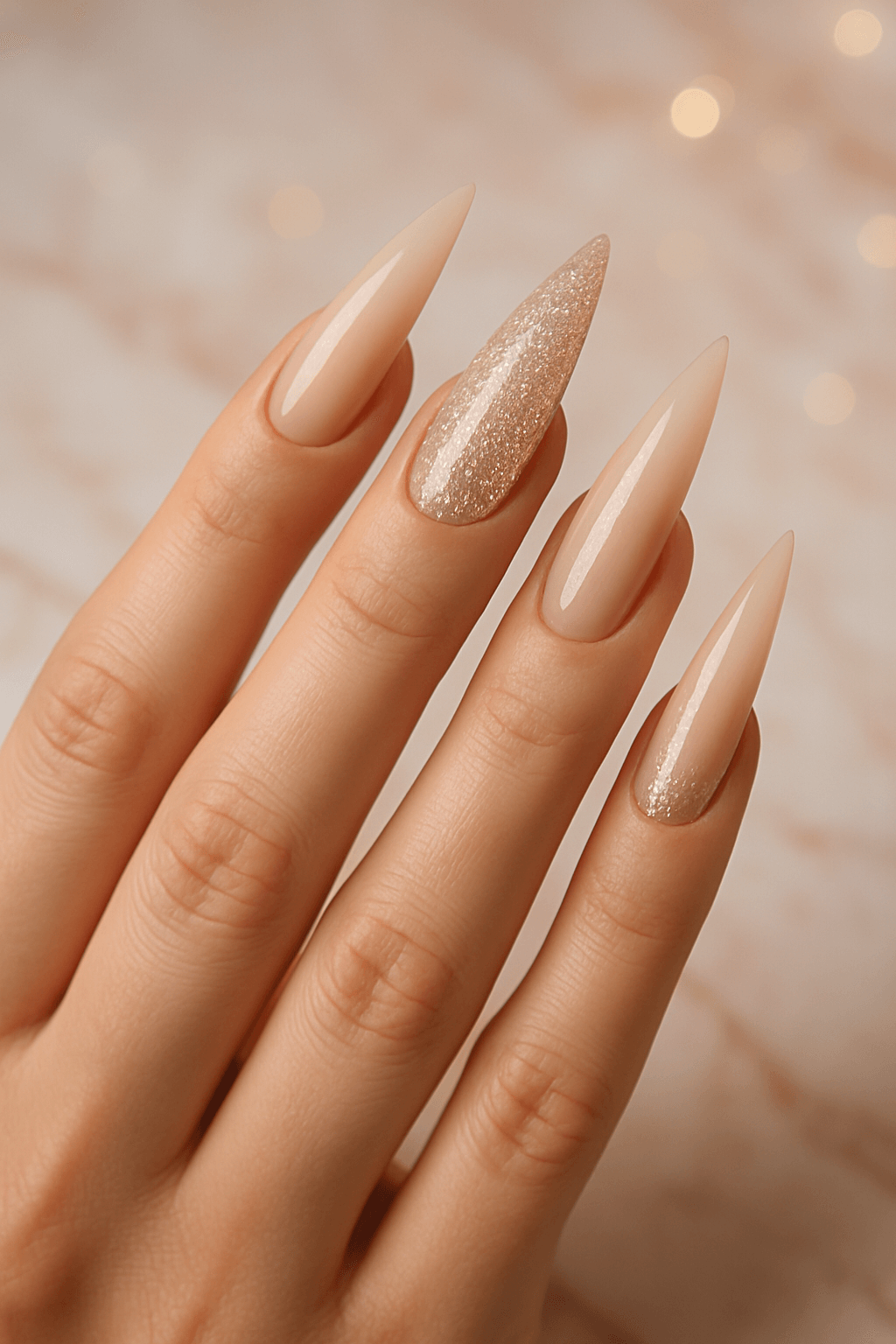 Glitter Accent nail design